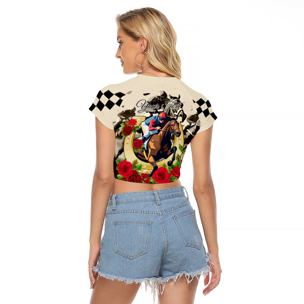 Kentucky Horse Racing Raglan Cropped T Shirt The Run for the Roses - Wonder Print Shop