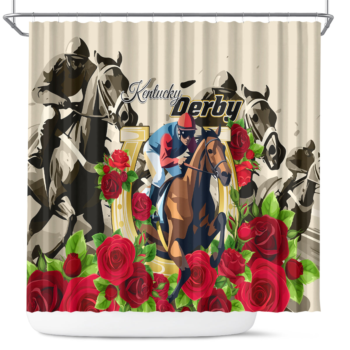 Kentucky Derby Shower Curtain The Run for the Roses