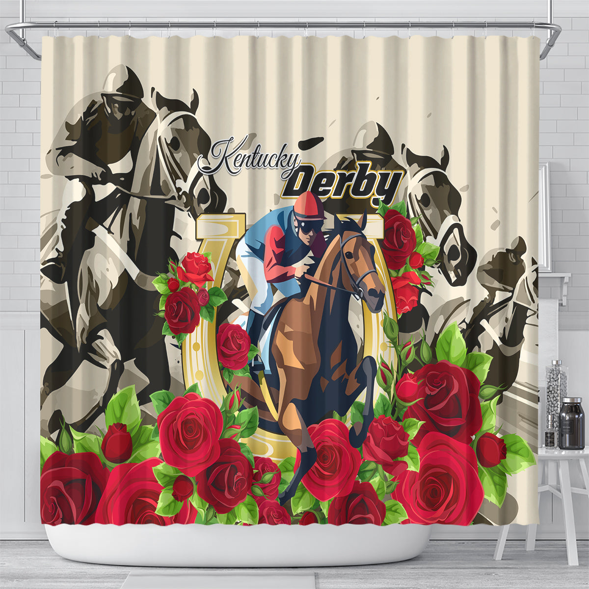 Kentucky Derby Shower Curtain The Run for the Roses