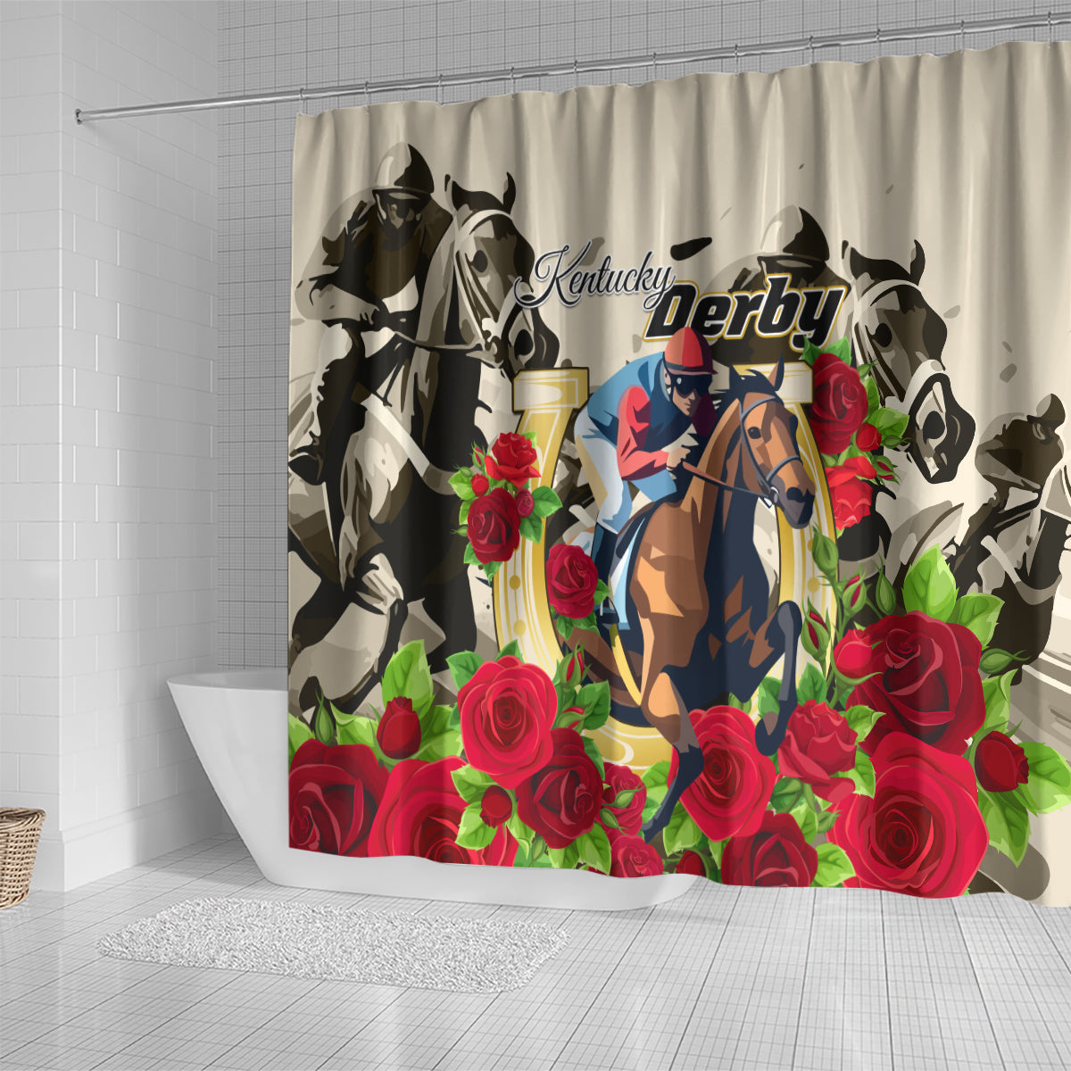 Kentucky Derby Shower Curtain The Run for the Roses