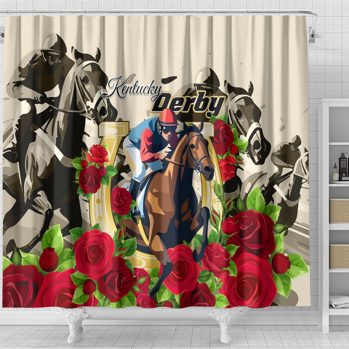 Kentucky Derby Shower Curtain The Run for the Roses