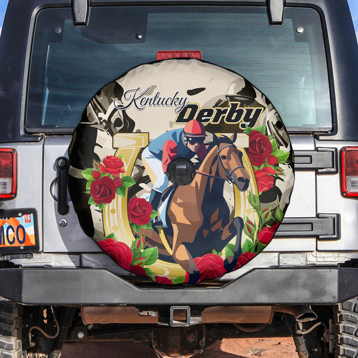 Kentucky Horse Racing Spare Tire Cover The Run for the Roses - Wonder Print Shop