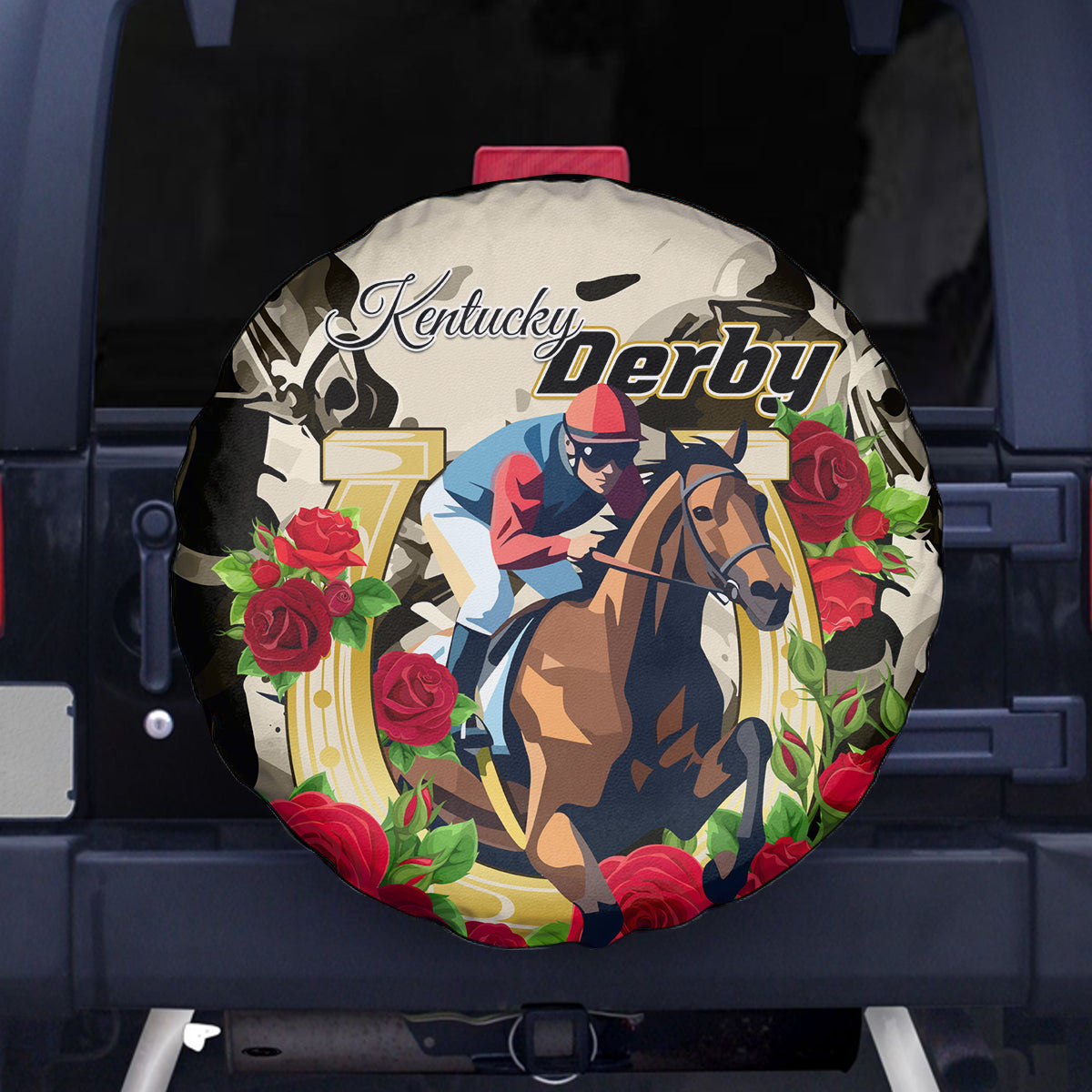 Kentucky Horse Racing Spare Tire Cover The Run for the Roses - Wonder Print Shop