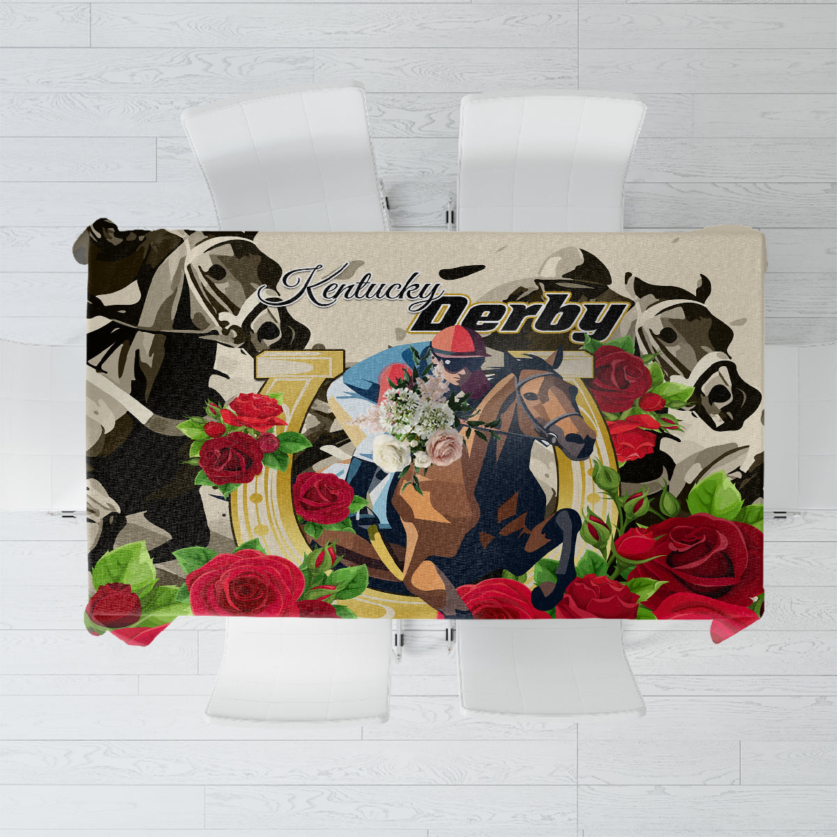 Kentucky Horse Racing Tablecloth The Run for the Roses - Wonder Print Shop