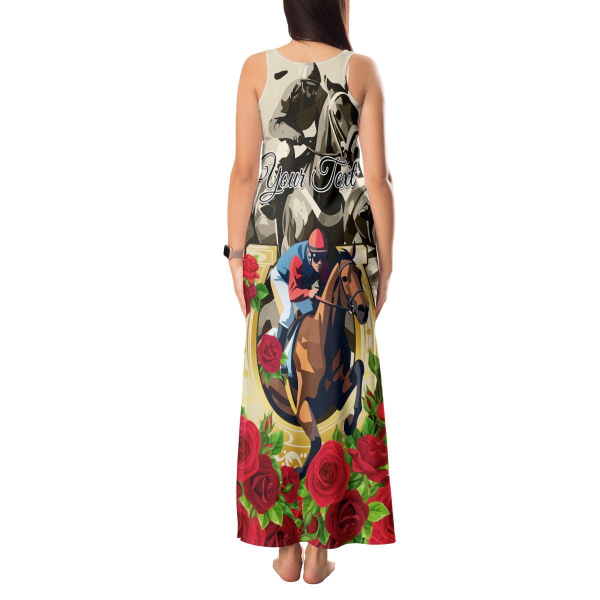 Kentucky Horse Racing Tank Maxi Dress The Run for the Roses - Wonder Print Shop