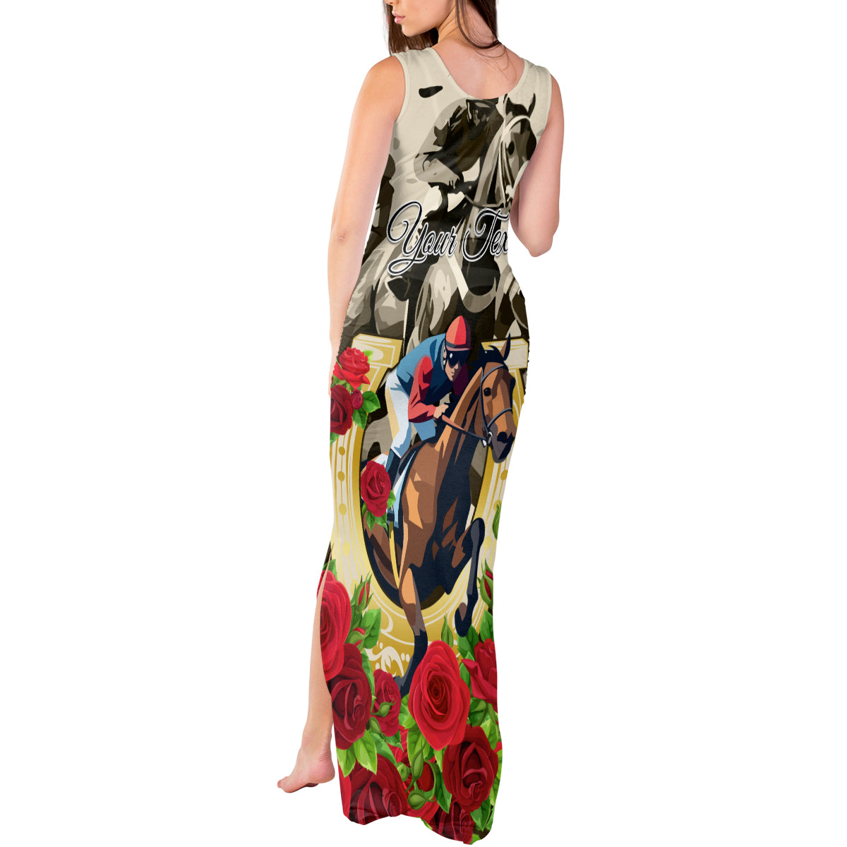 Kentucky Horse Racing Tank Maxi Dress The Run for the Roses - Wonder Print Shop