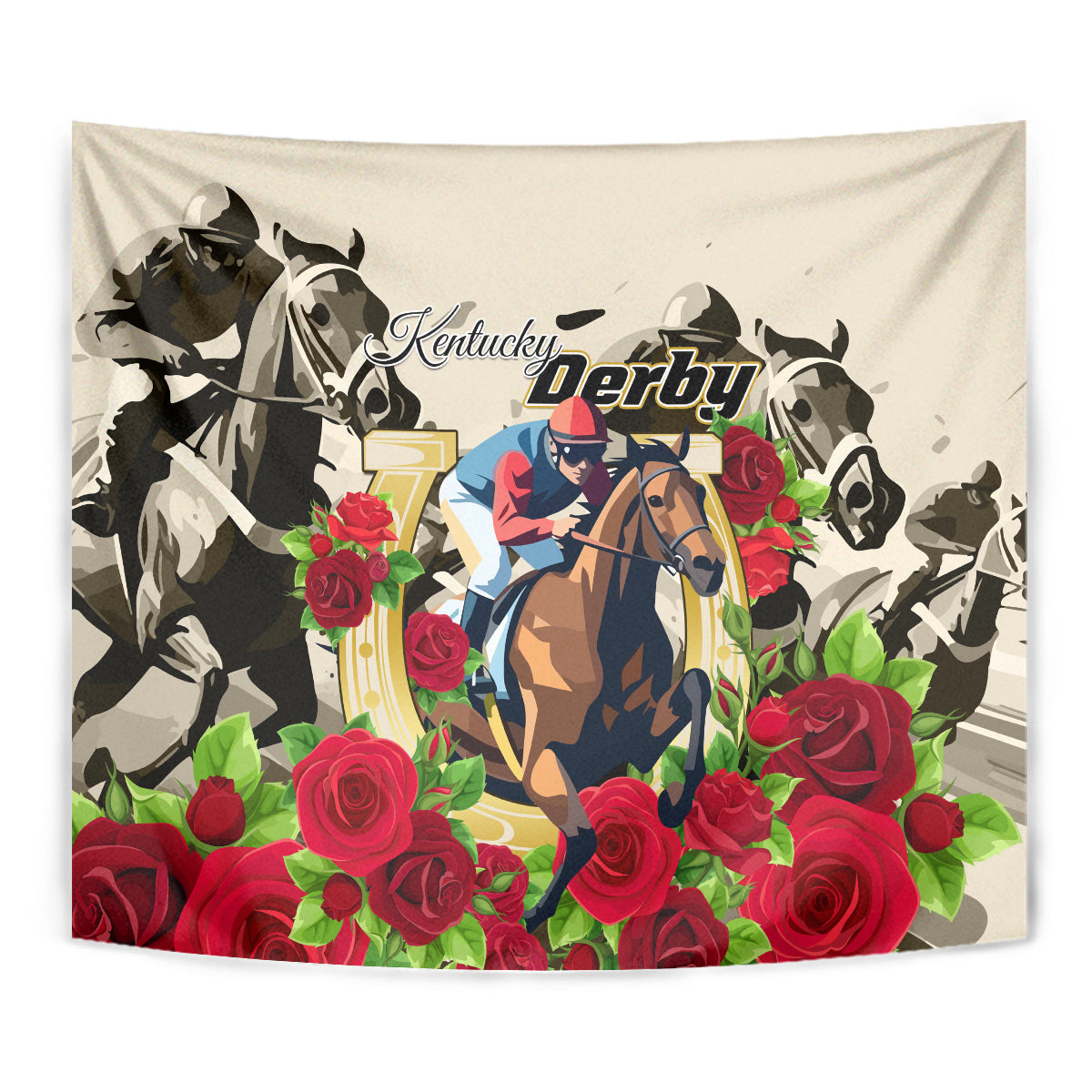 Kentucky Horse Racing Tapestry The Run for the Roses - Wonder Print Shop