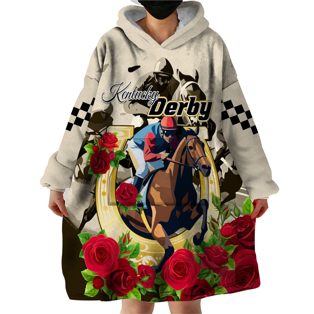 Kentucky Horse Racing Wearable Blanket Hoodie The Run for the Roses - Wonder Print Shop