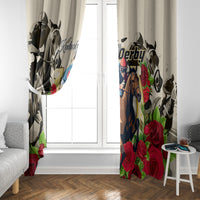 Kentucky Horse Racing Window Curtain The Run for the Roses - Wonder Print Shop