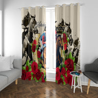 Kentucky Horse Racing Window Curtain The Run for the Roses - Wonder Print Shop