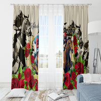 Kentucky Horse Racing Window Curtain The Run for the Roses - Wonder Print Shop