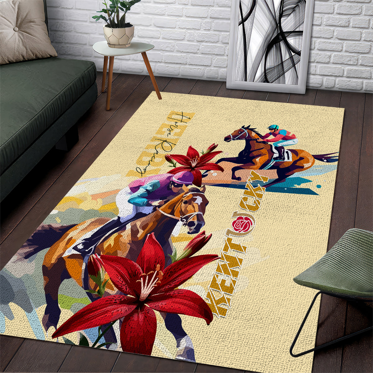 Kentucky Area Rug Horse Racing Lily Stargazer - Wonder Print Shop