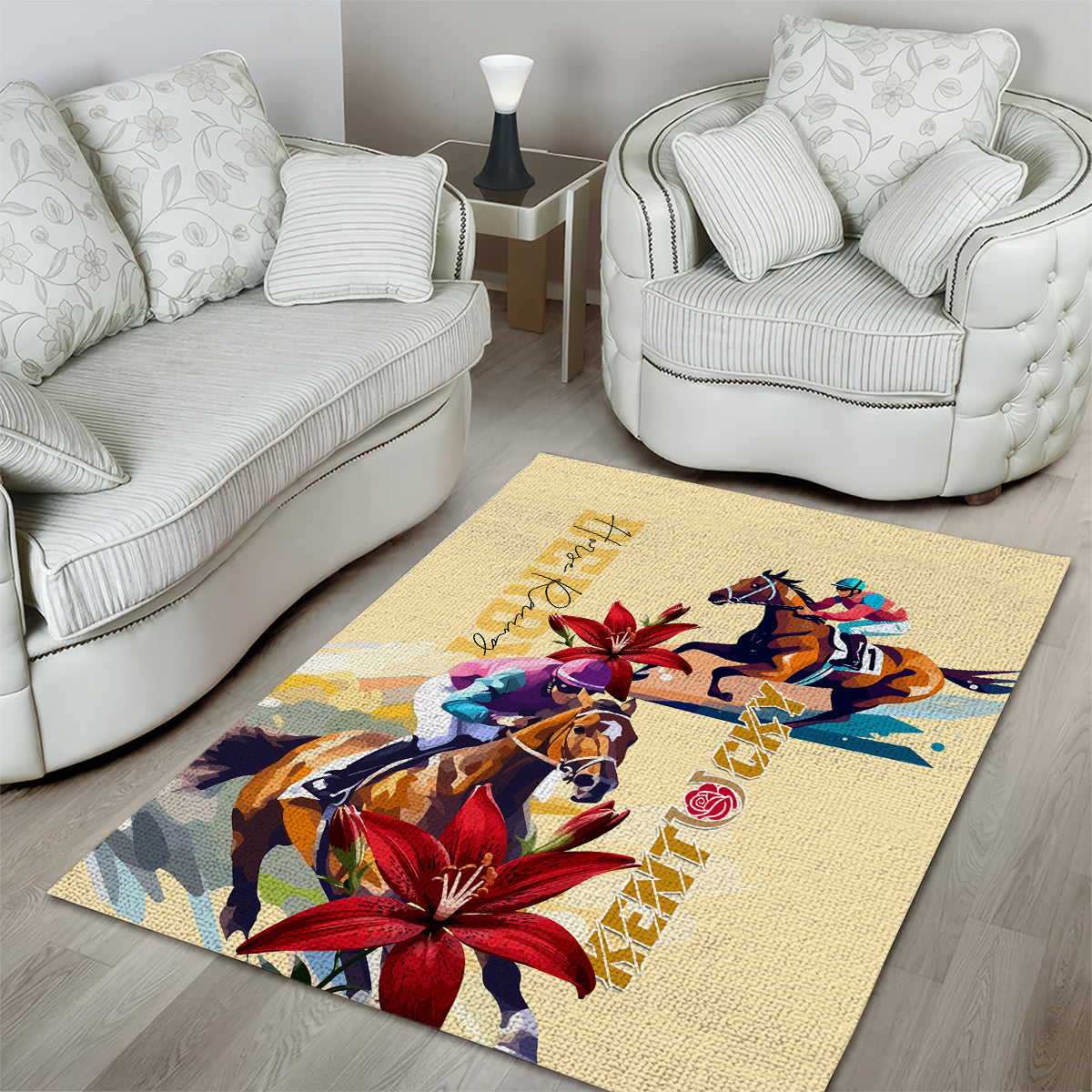 Kentucky Area Rug Horse Racing Lily Stargazer - Wonder Print Shop