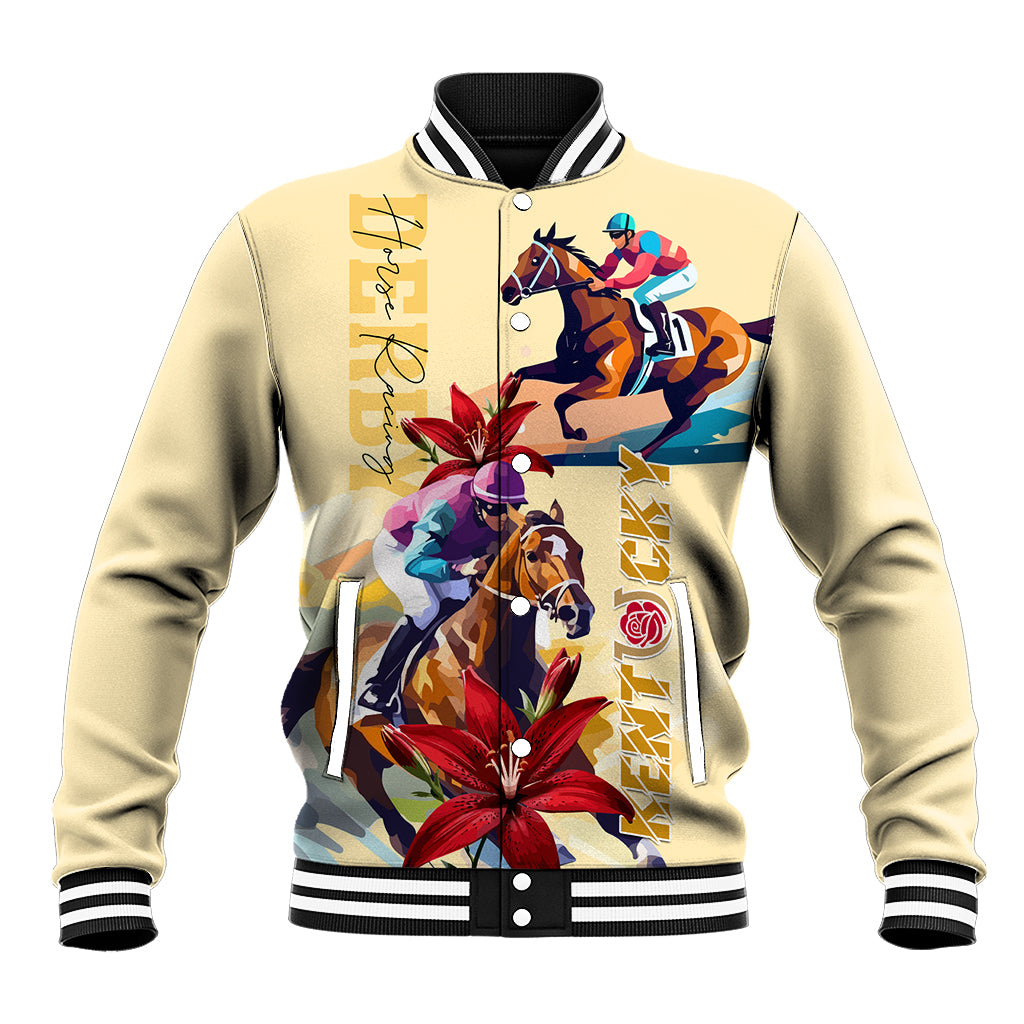 Kentucky Baseball Jacket Horse Racing Lily Stargazer - Wonder Print Shop