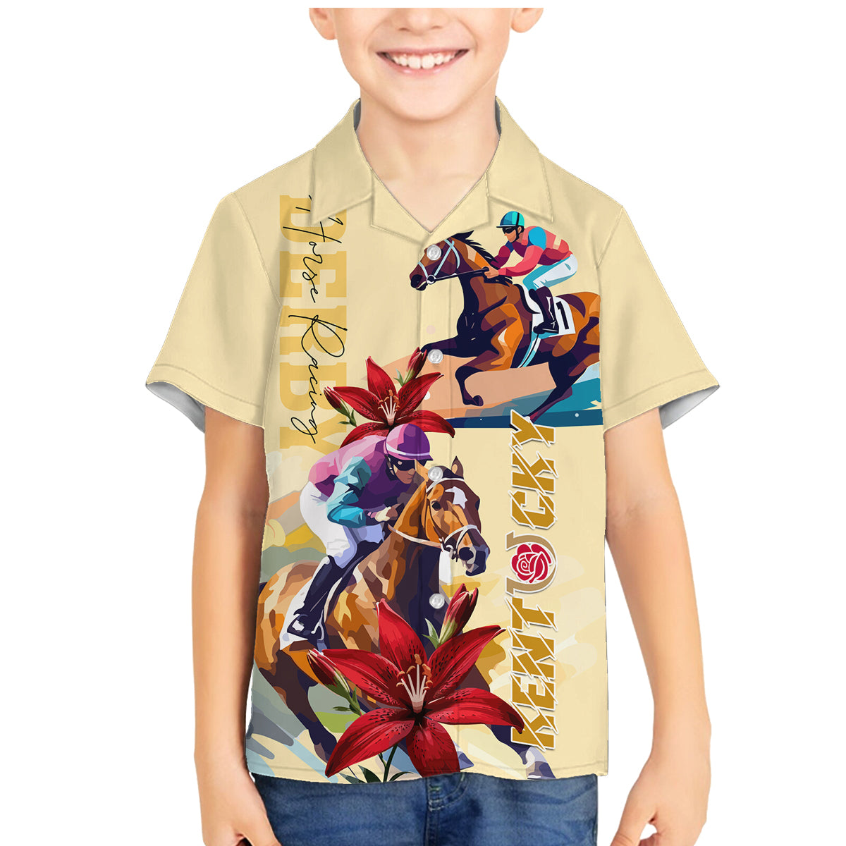 Kentucky Family Matching Mermaid Dress and Hawaiian Shirt Horse Racing Lily Stargazer - Wonder Print Shop