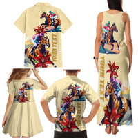 Kentucky Family Matching Tank Maxi Dress and Hawaiian Shirt Horse Racing Lily Stargazer - Wonder Print Shop