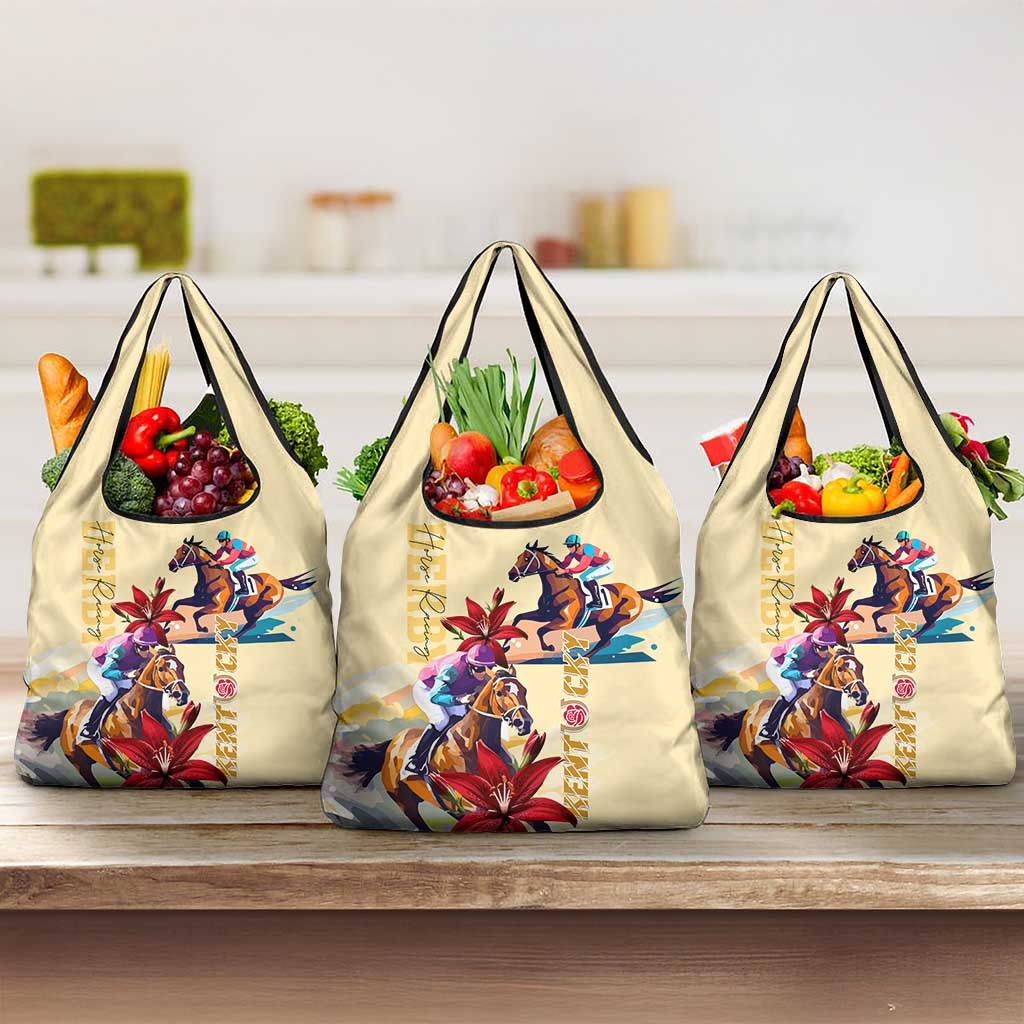 Kentucky Horse Racing Grocery Bag Lily Stargazer