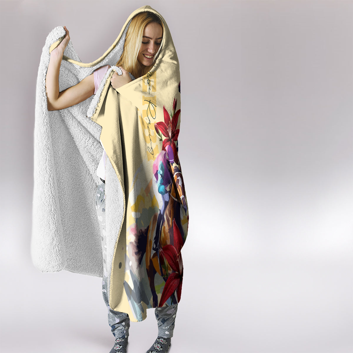 Kentucky Derby Hooded Blanket Horse Racing Lily Stargazer