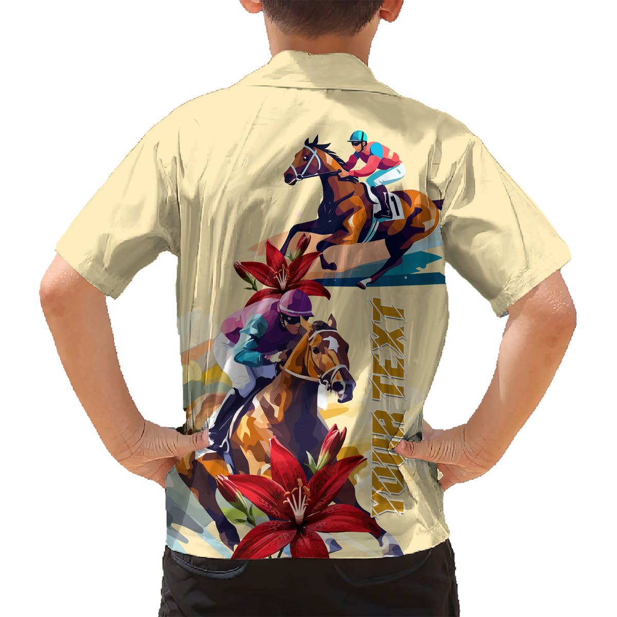 Kentucky Kid Hawaiian Shirt Horse Racing Lily Stargazer - Wonder Print Shop