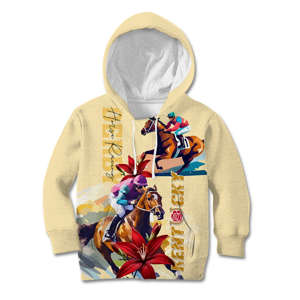 Kentucky Kid Hoodie Horse Racing Lily Stargazer - Wonder Print Shop