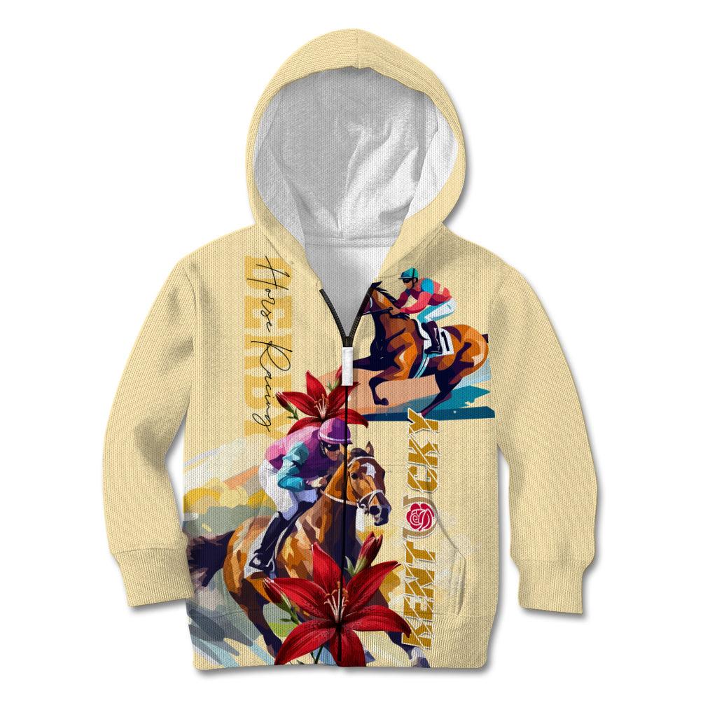 Kentucky Kid Hoodie Horse Racing Lily Stargazer - Wonder Print Shop