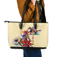 Kentucky Leather Tote Bag Horse Racing Lily Stargazer - Wonder Print Shop