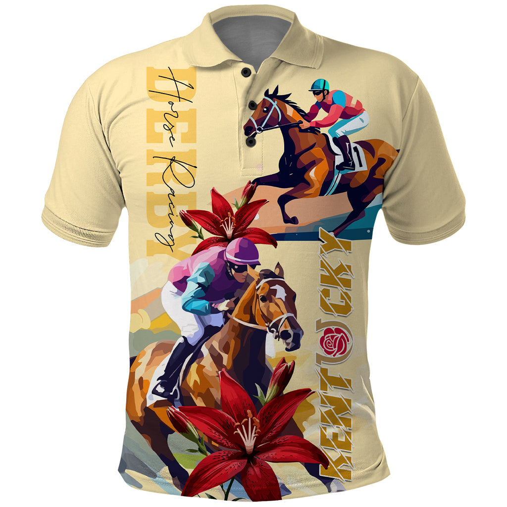 Kentucky Polo Shirt Horse Racing Lily Stargazer - Wonder Print Shop
