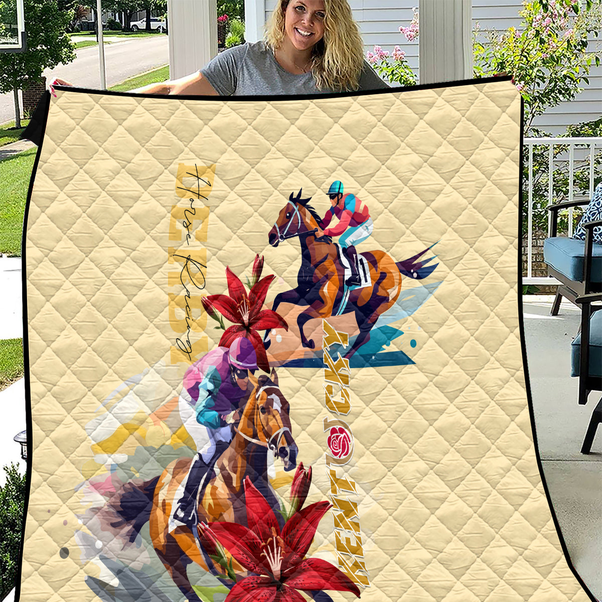 Kentucky Quilt Horse Racing Lily Stargazer - Wonder Print Shop