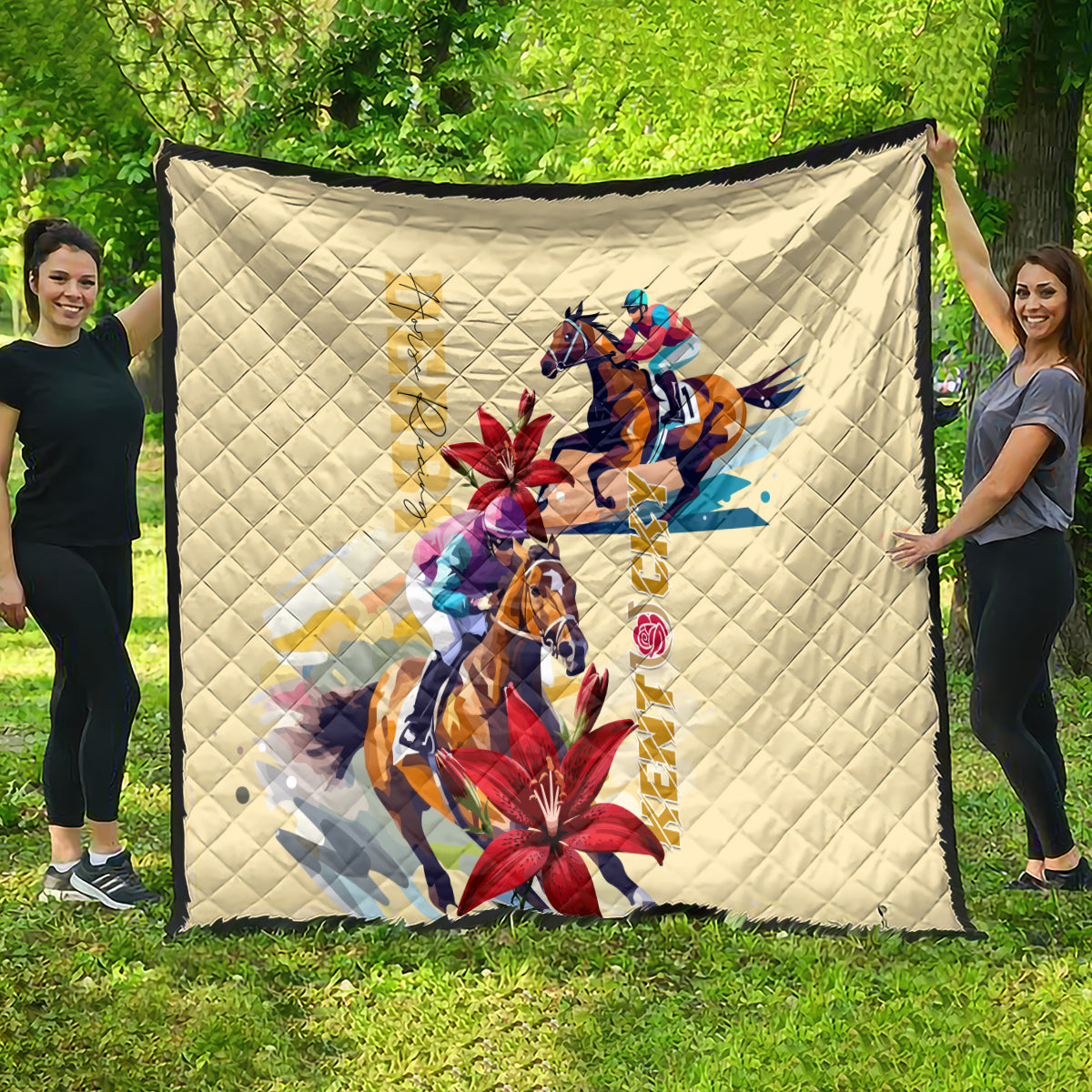 Kentucky Quilt Horse Racing Lily Stargazer - Wonder Print Shop