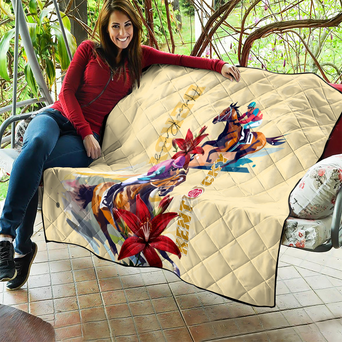 Kentucky Quilt Horse Racing Lily Stargazer - Wonder Print Shop