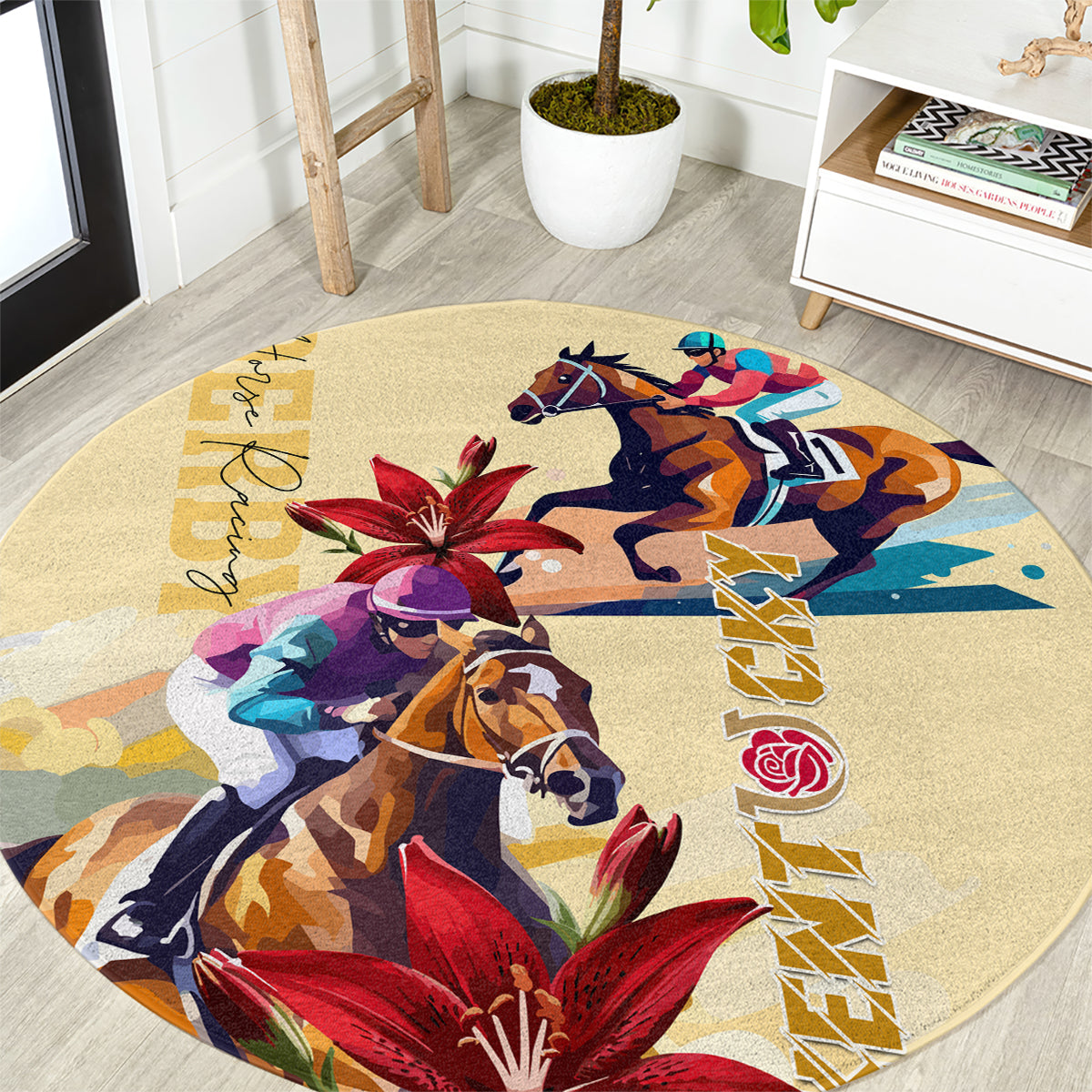 Kentucky Derby Round Carpet Horse Racing Lily Stargazer