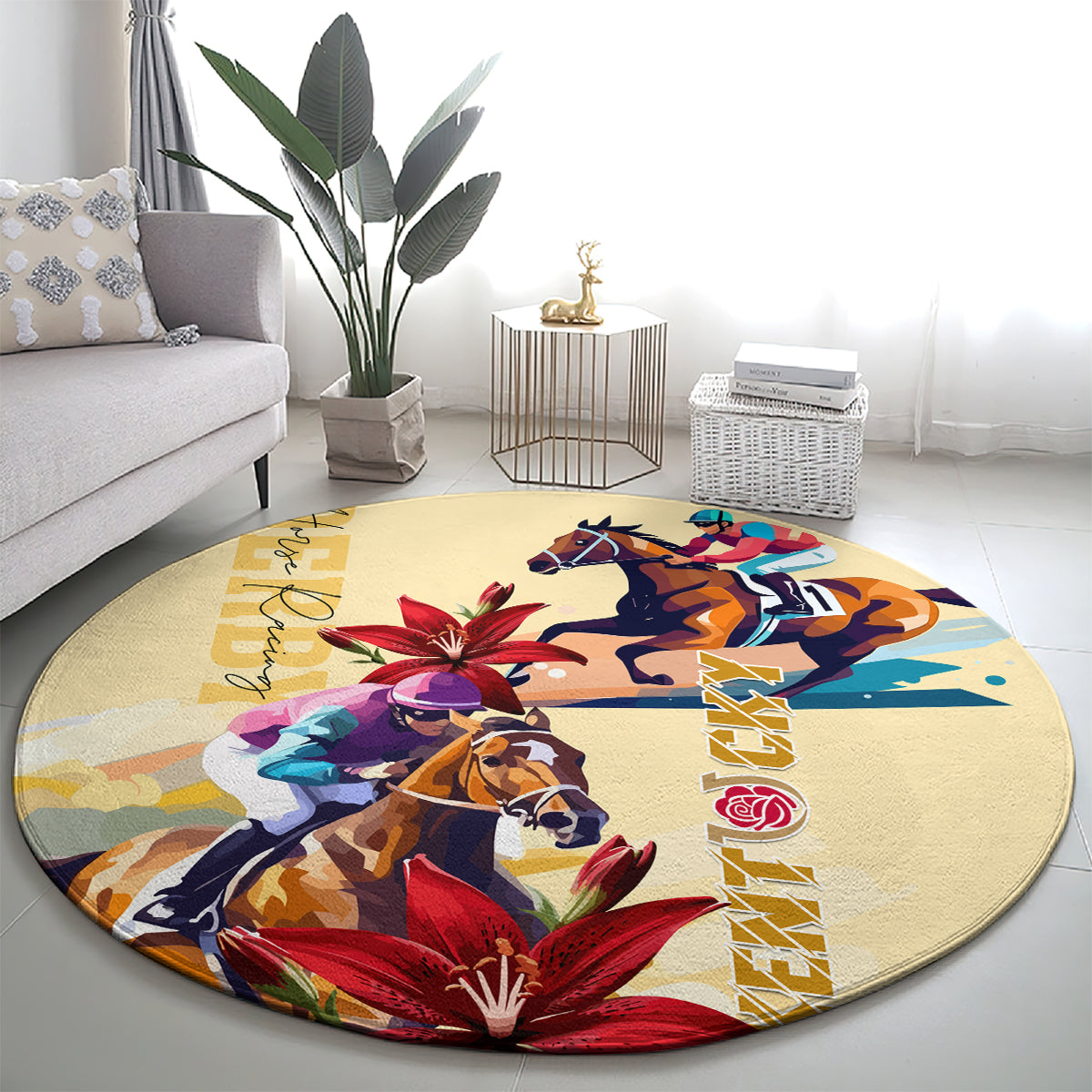 Kentucky Derby Round Carpet Horse Racing Lily Stargazer