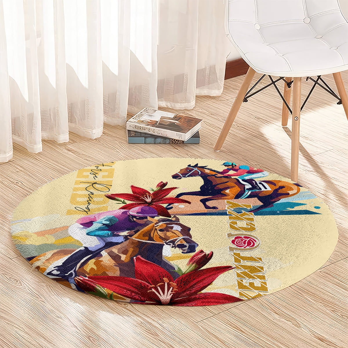 Kentucky Derby Round Carpet Horse Racing Lily Stargazer