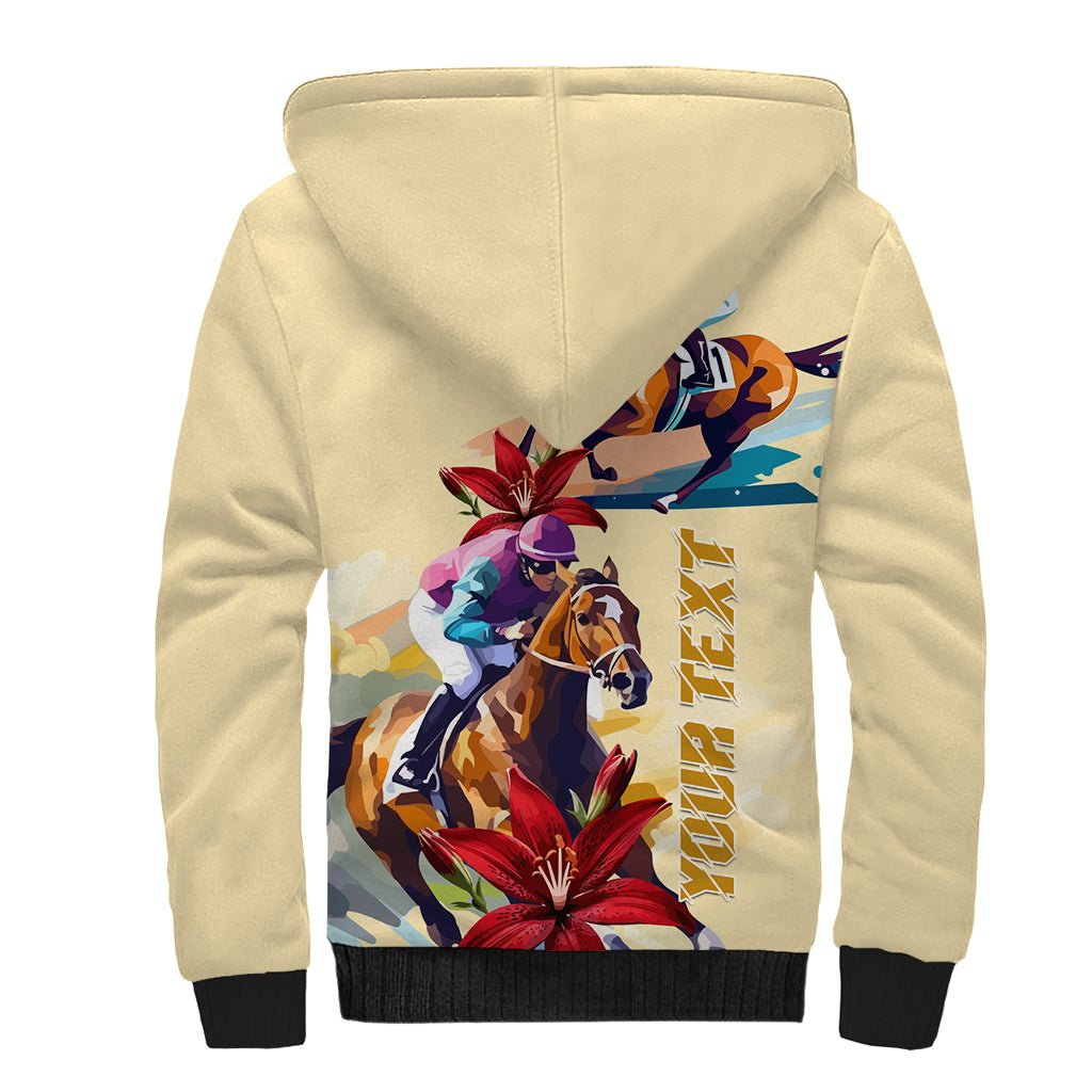 Kentucky Sherpa Hoodie Horse Racing Lily Stargazer - Wonder Print Shop