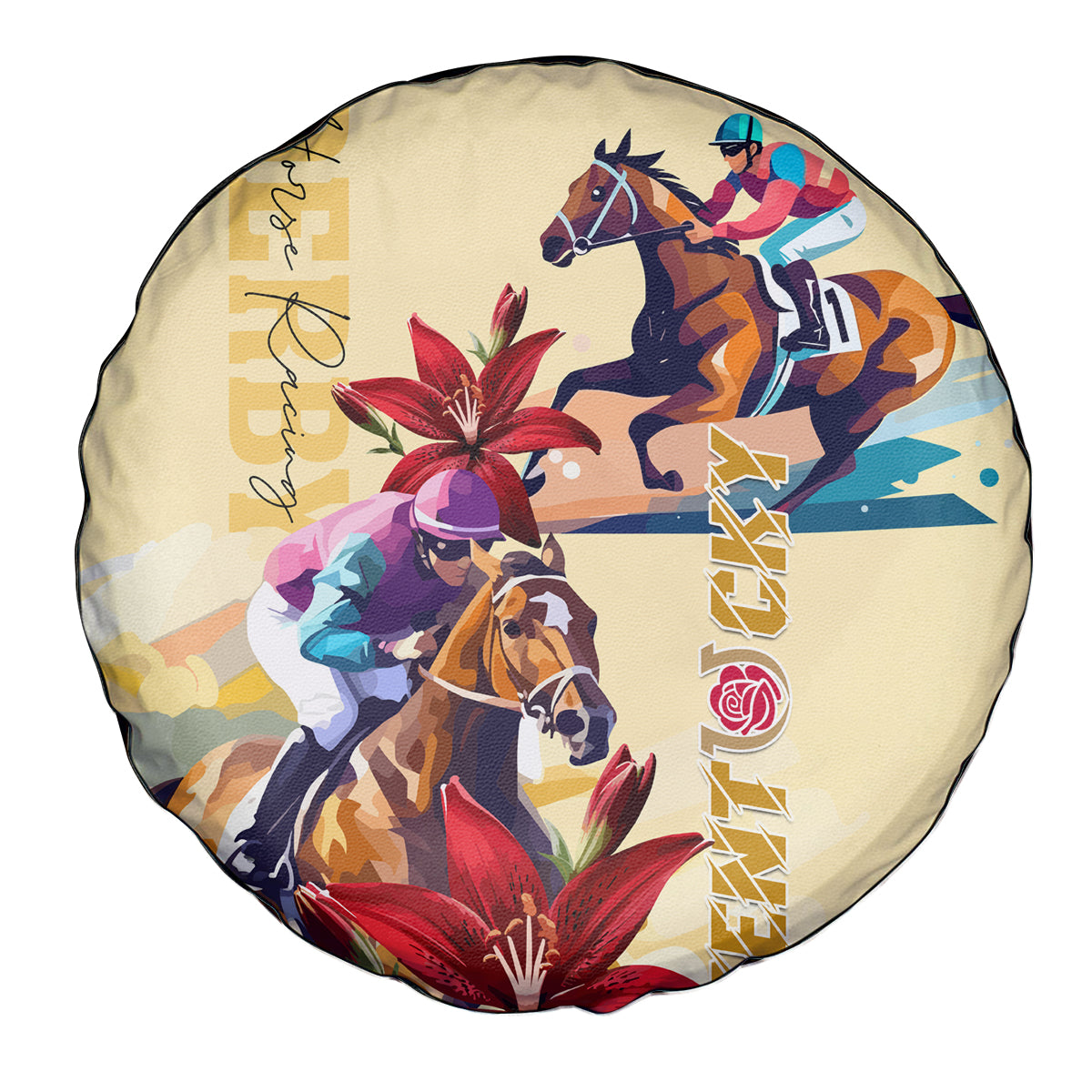 Kentucky Spare Tire Cover Horse Racing Lily Stargazer - Wonder Print Shop
