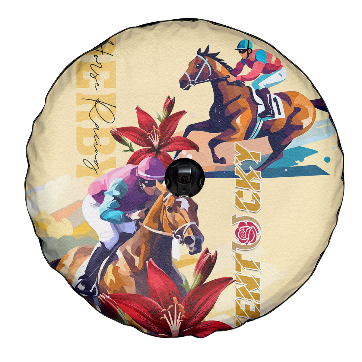 Kentucky Spare Tire Cover Horse Racing Lily Stargazer - Wonder Print Shop