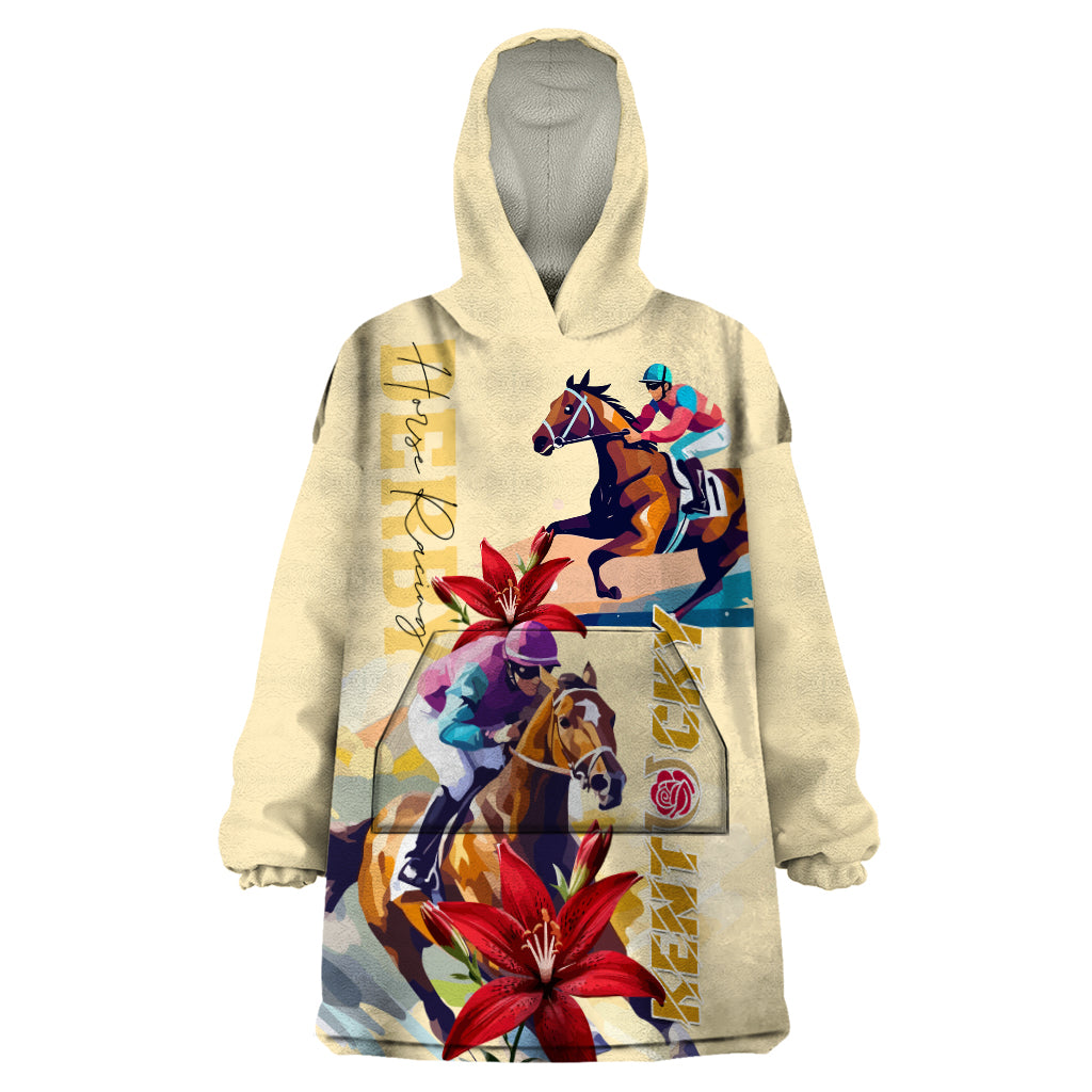 Kentucky Wearable Blanket Hoodie Horse Racing Lily Stargazer - Wonder Print Shop