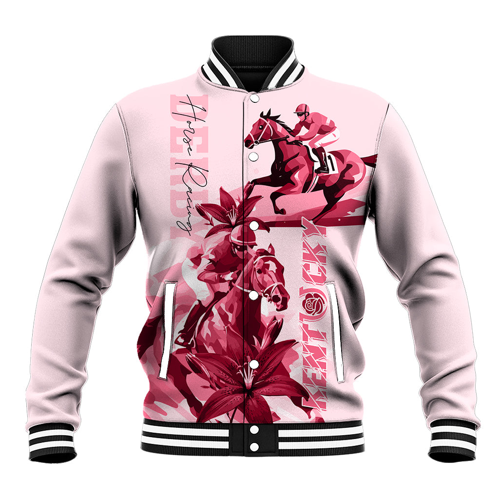 Kentucky Baseball Jacket Horse Racing Lily Stargazer Pink Version - Wonder Print Shop