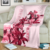 Kentucky Derby Blanket Horse Racing Lily Stargazer Pink Version