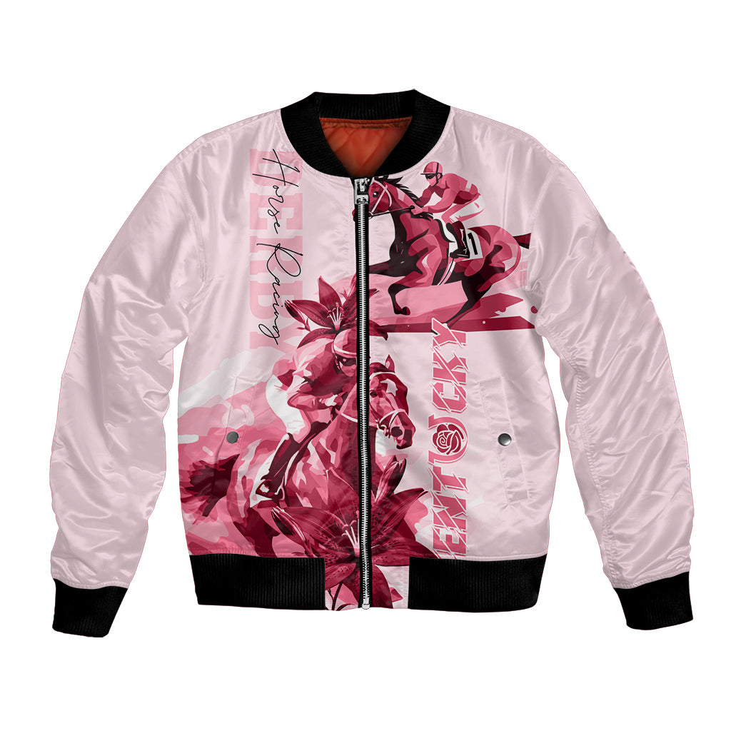Kentucky Bomber Jacket Horse Racing Lily Stargazer Pink Version - Wonder Print Shop