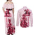 Kentucky Couples Matching Off Shoulder Maxi Dress and Long Sleeve Button Shirt Horse Racing Lily Stargazer Pink Version - Wonder Print Shop