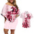 Kentucky Couples Matching Off Shoulder Short Dress and Hawaiian Shirt Horse Racing Lily Stargazer Pink Version - Wonder Print Shop