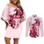 Kentucky Couples Matching Off Shoulder Short Dress and Long Sleeve Button Shirt Horse Racing Lily Stargazer Pink Version - Wonder Print Shop