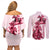 Kentucky Couples Matching Off Shoulder Short Dress and Long Sleeve Button Shirt Horse Racing Lily Stargazer Pink Version - Wonder Print Shop