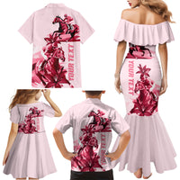 Kentucky Family Matching Mermaid Dress and Hawaiian Shirt Horse Racing Lily Stargazer Pink Version - Wonder Print Shop