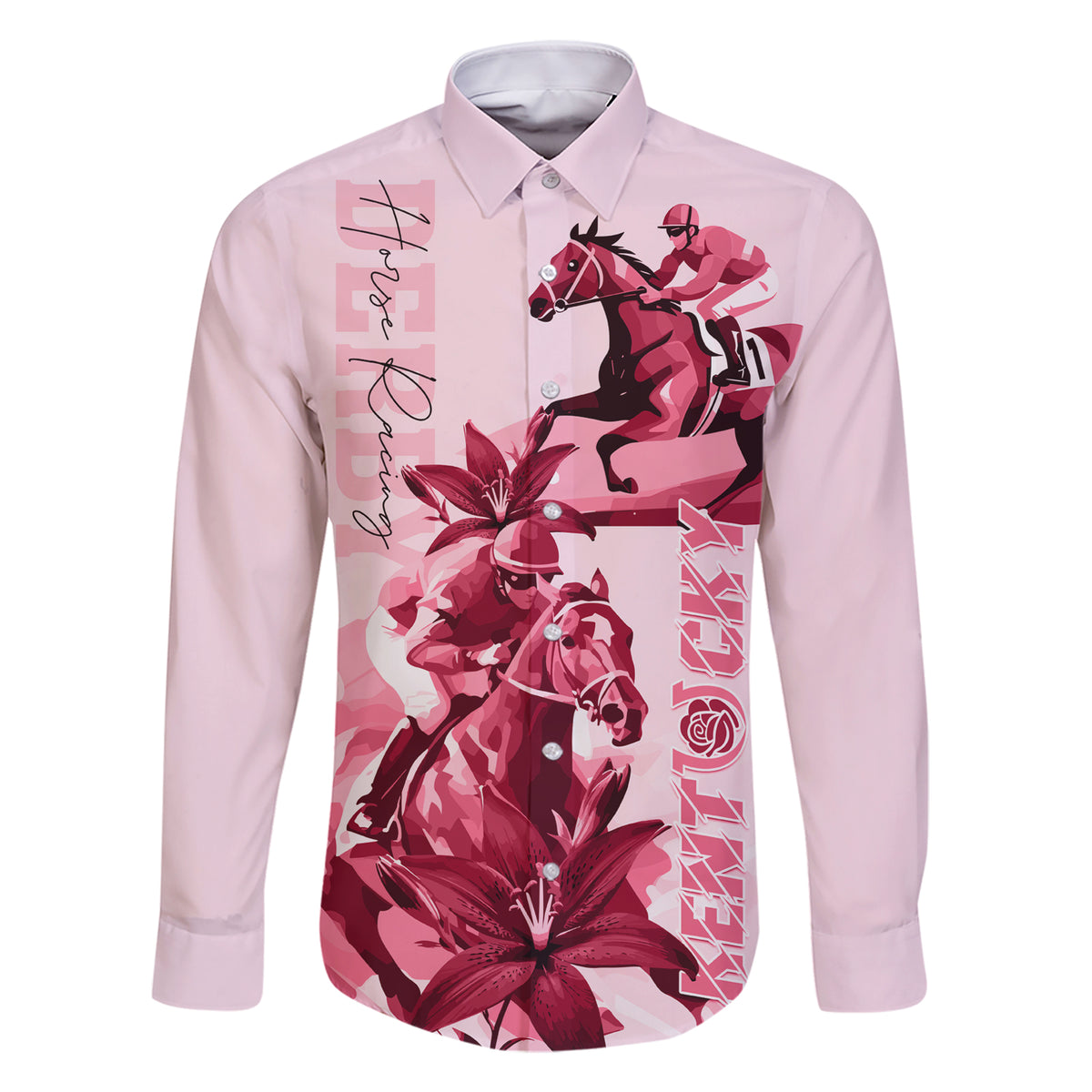 Kentucky Family Matching Short Sleeve Bodycon Dress and Hawaiian Shirt Horse Racing Lily Stargazer Pink Version - Wonder Print Shop