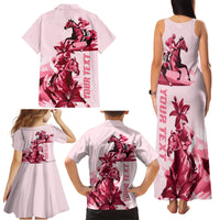 Kentucky Family Matching Tank Maxi Dress and Hawaiian Shirt Horse Racing Lily Stargazer Pink Version - Wonder Print Shop
