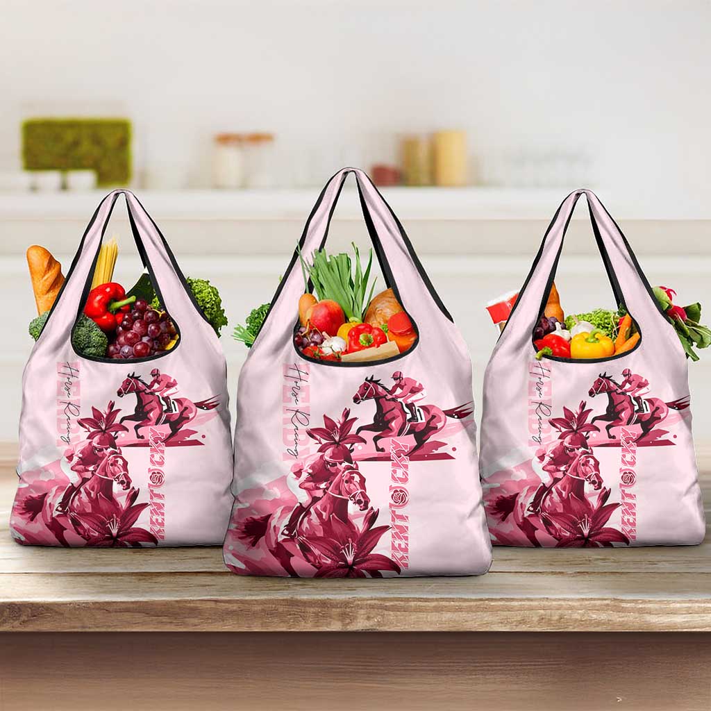 Kentucky Horse Racing Grocery Bag Lily Stargazer Pink Version