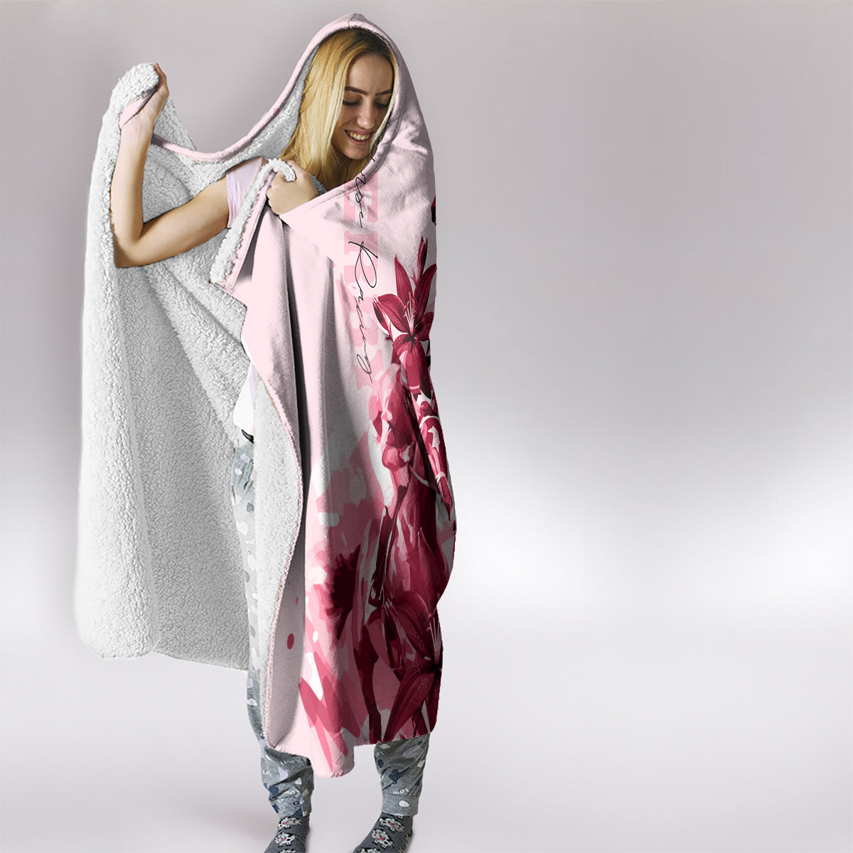 Kentucky Derby Hooded Blanket Horse Racing Lily Stargazer Pink Version