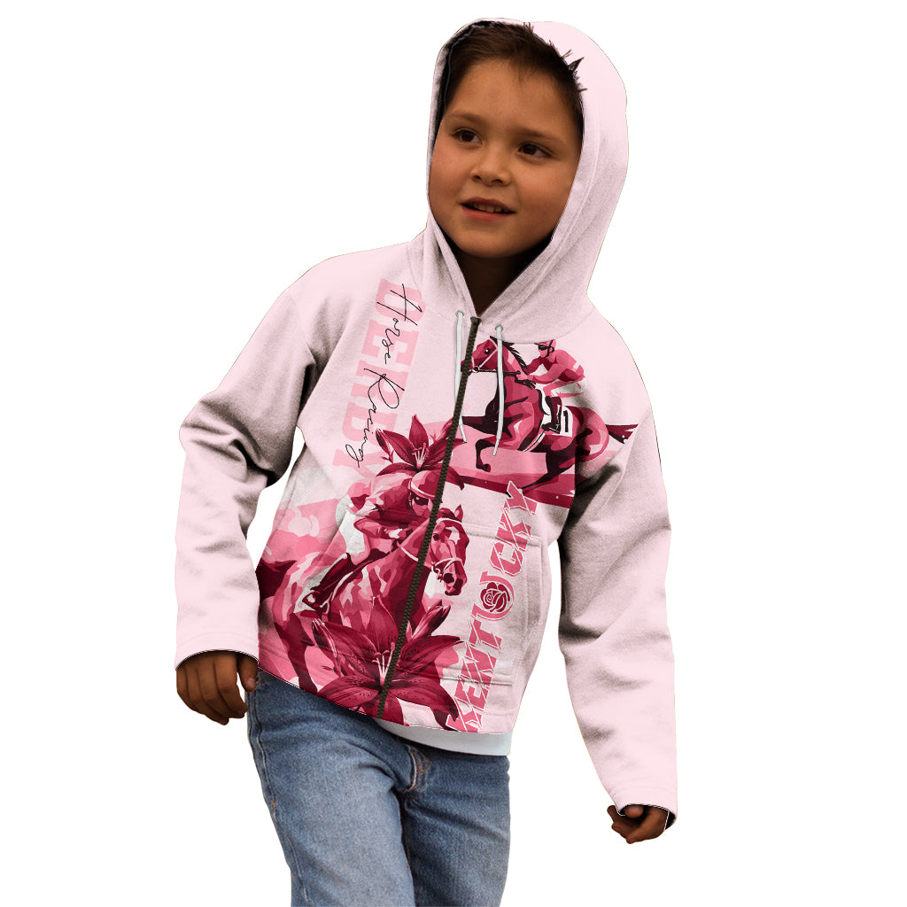 Kentucky Kid Hoodie Horse Racing Lily Stargazer Pink Version - Wonder Print Shop